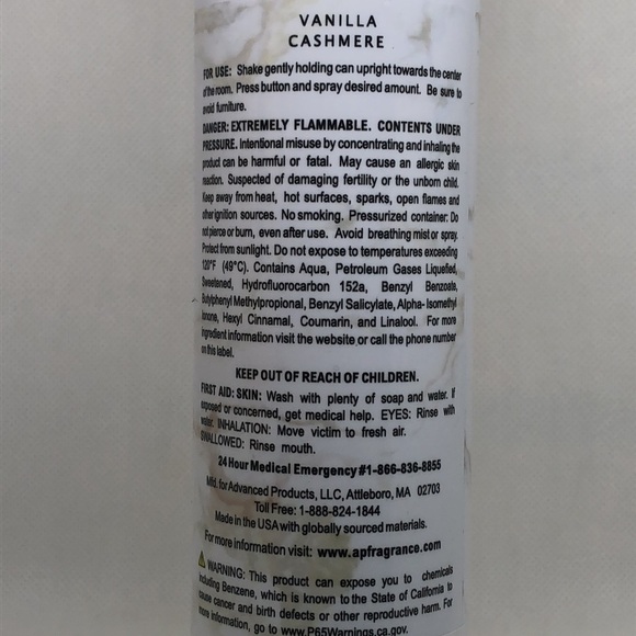 Room Spray AP Fragrance Vanilla Cashmere Home Fragrance 6oz NWT - Picture 7 of 7